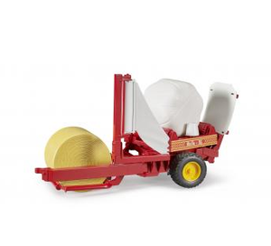 Bruder Bale wrapper with okery and black round bales