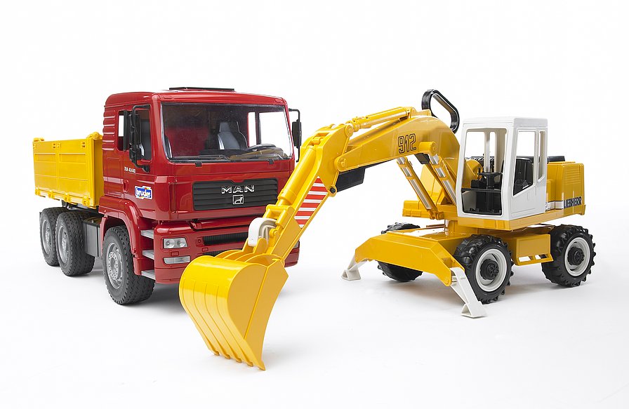 Bruder MAN TGA Construction truck with Liebherr Excavator