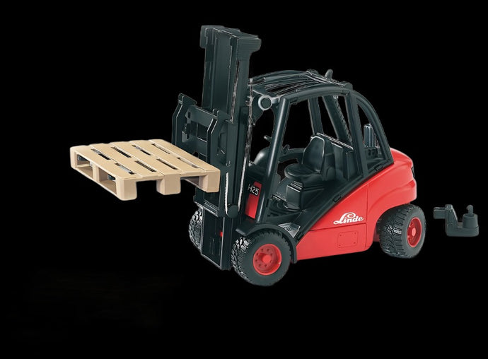 Bruder Linde fork lift H30D with 2 pallets