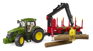 John Deere 7R 350 with forestry trailer and 4 trunks B10/3154